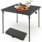 Costway Folding Camping Table Portable HDPE Outdoor Picnic Dining Table w/ Handle White\Grey